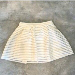 Gianni Bini GB Girls White Lace Pleated Skirt Size 14 Gold Zipper